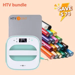 [HTV Bundle] T shirt Heat Press Machine-10"X10" Great Valued  Bundle(20rolls HTV vinyl-20colors   Heat Press Mat ≥$86)