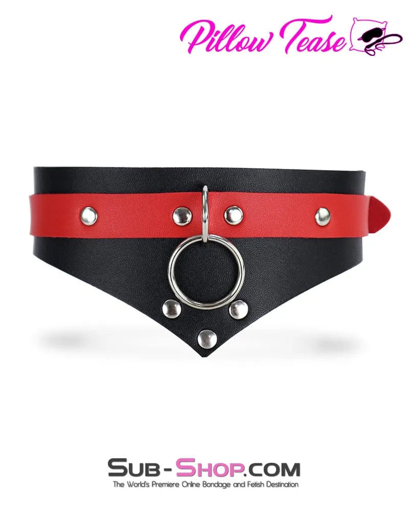 0775DL      Black and Red Chevron Bondage Collar