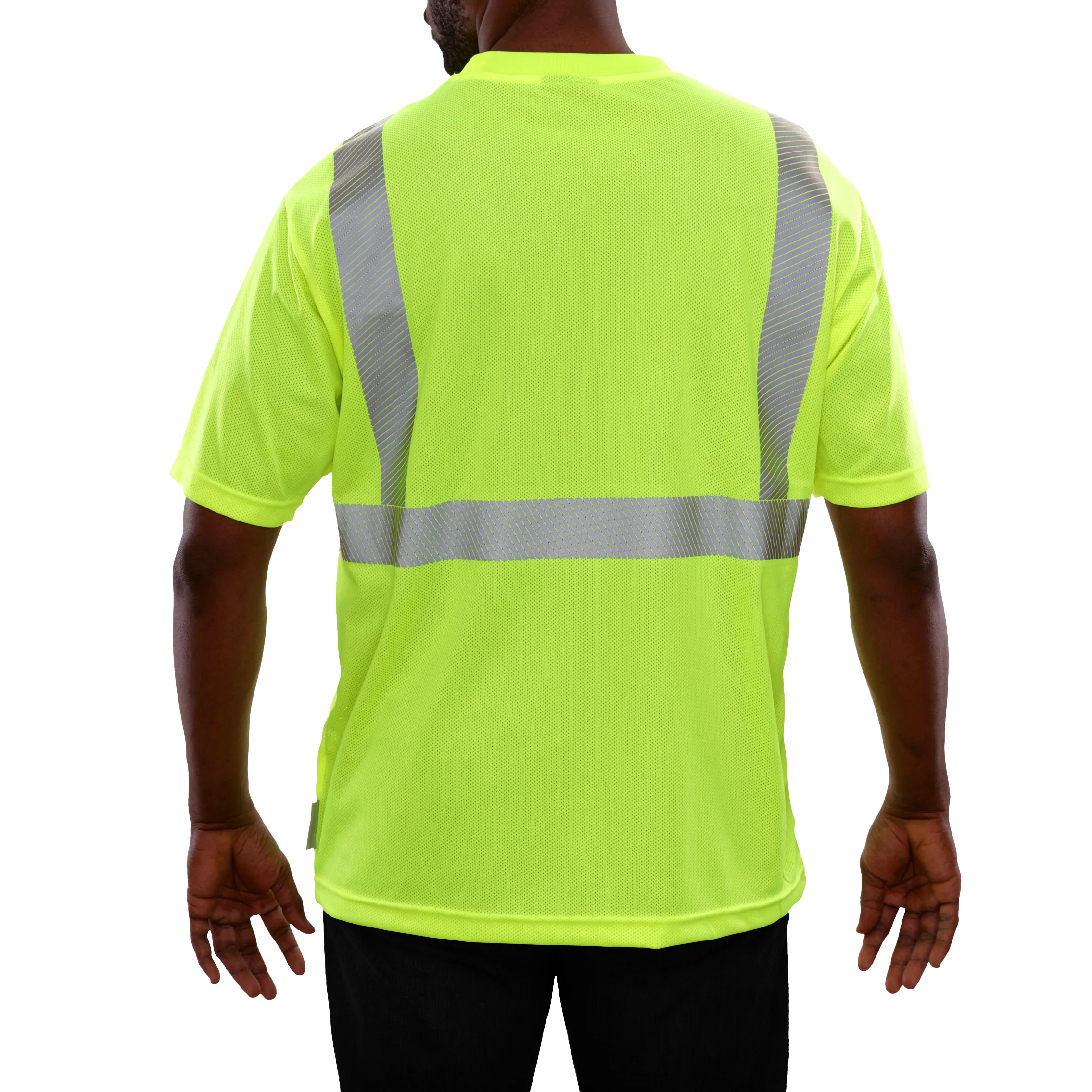 103CTLM Hi-Vis Lime Micromesh Pocket High Visibility Safety Shirt with Comfort Trim by 3MTM