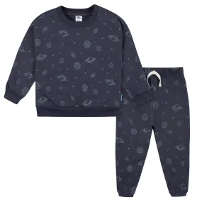 2 piece Top   Pant Set - Navy Space