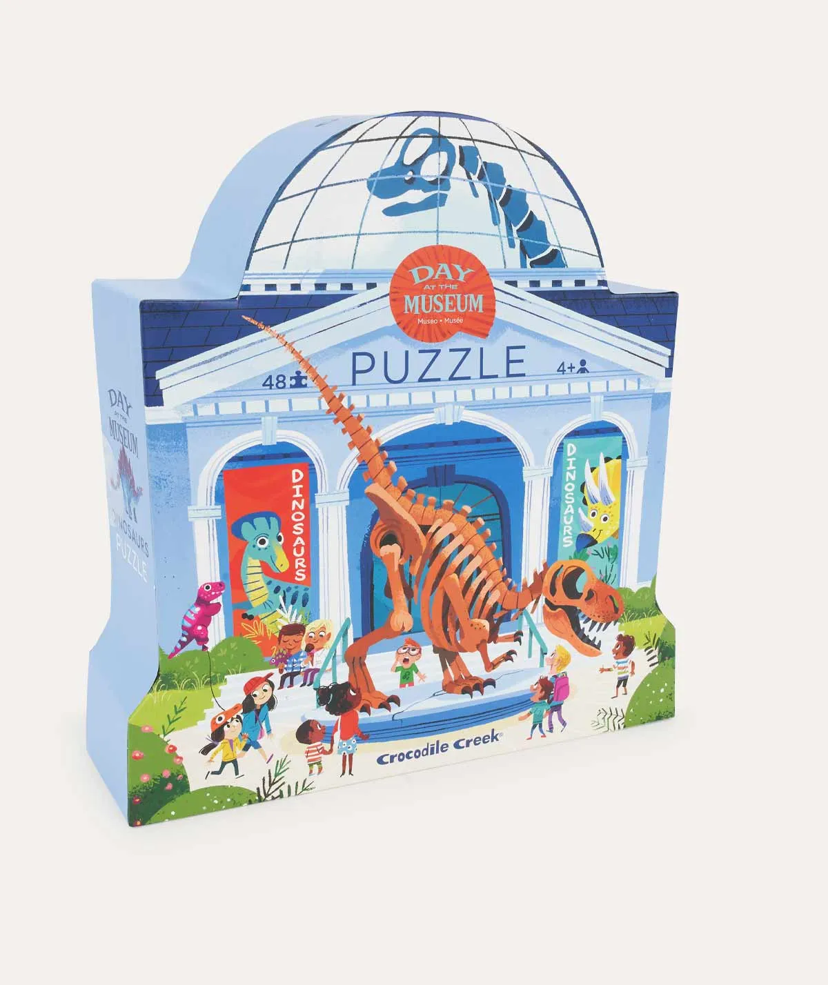 48 Piece Puzzle Day At The Dinosaur Museum - Multi