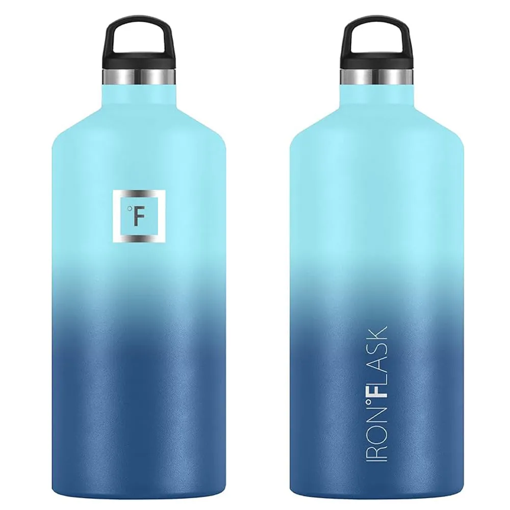 64oz Insulated Stainless Steel Bottle with Straw Lid, Iron Flask