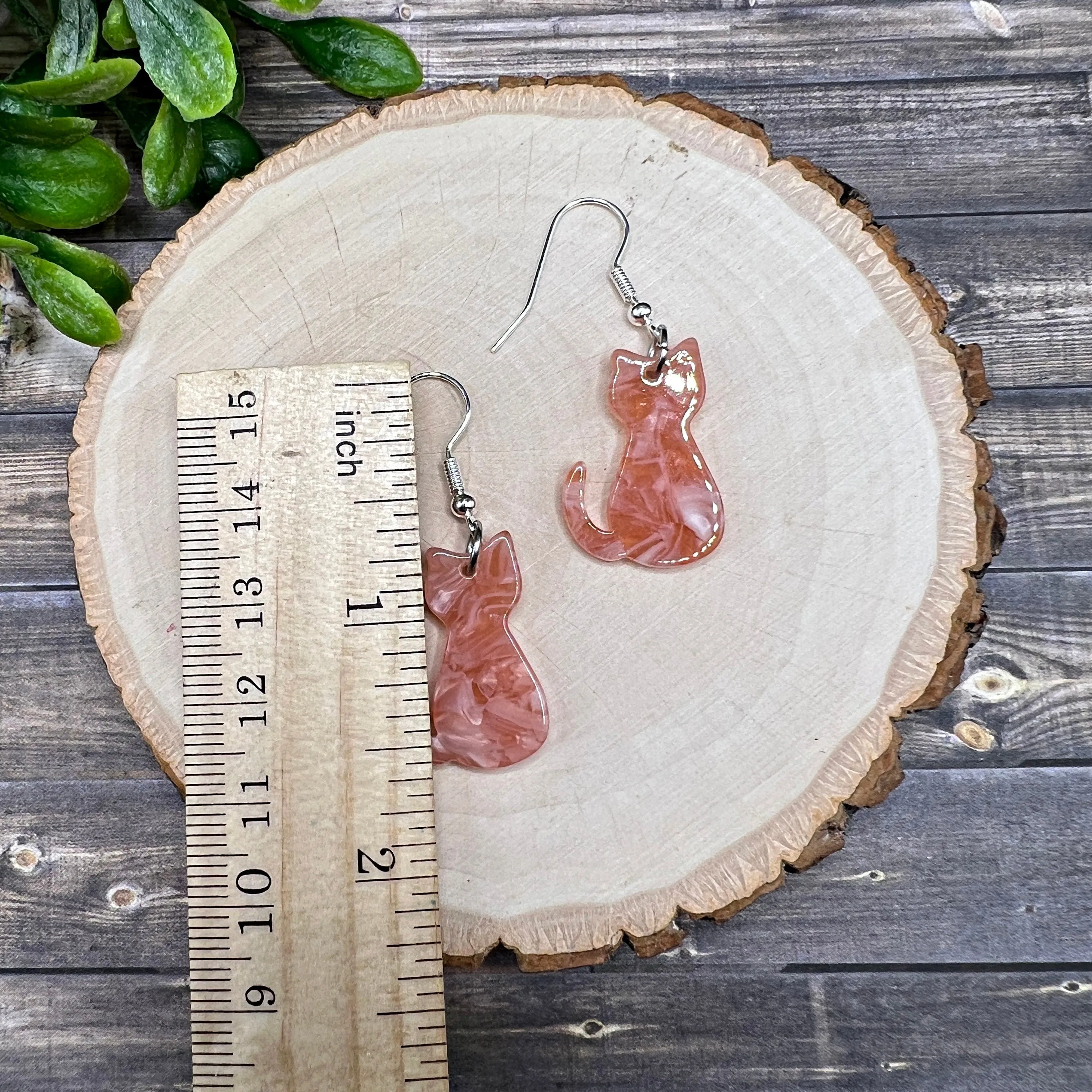 Acrylic / Acetate Cat Dangle Earrings