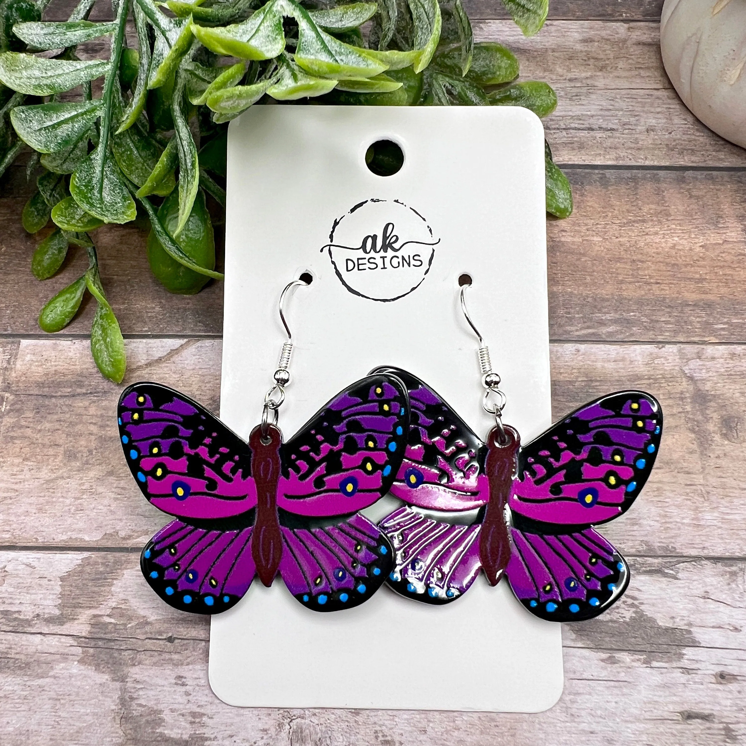 Acrylic Butterfly  Earrings