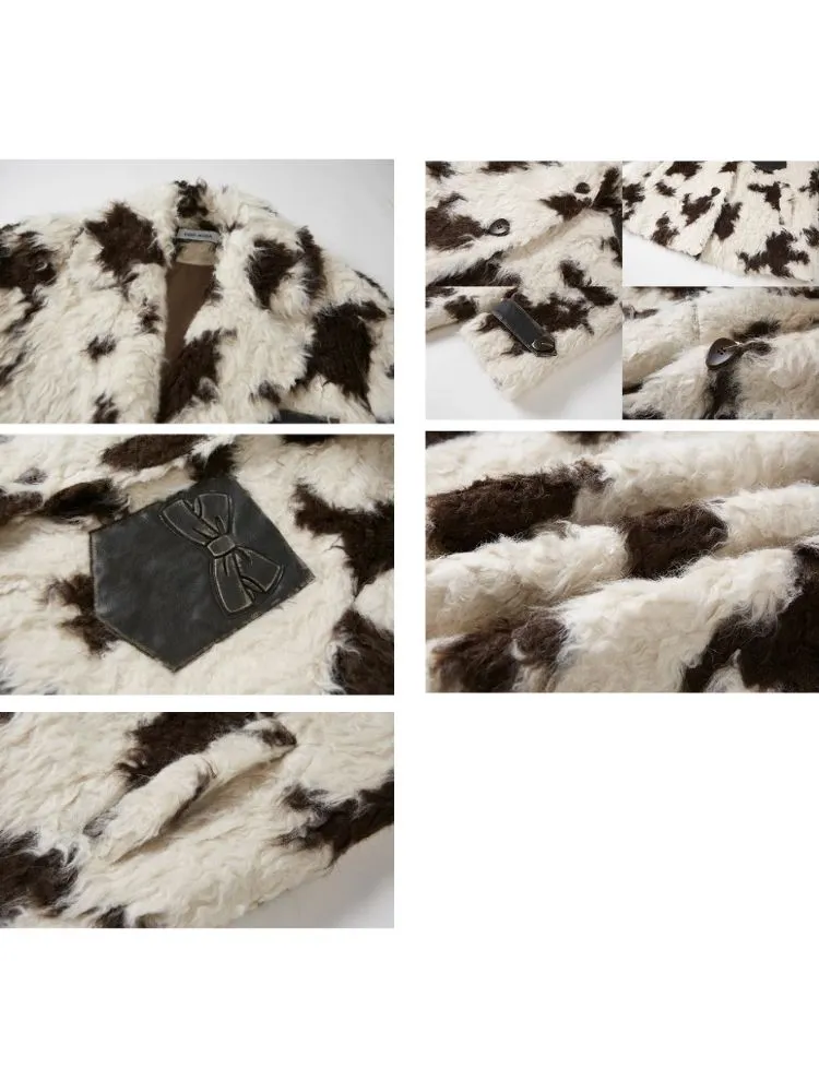 Animal Print Suit Collar Eco Fur Coat【s0000004862】