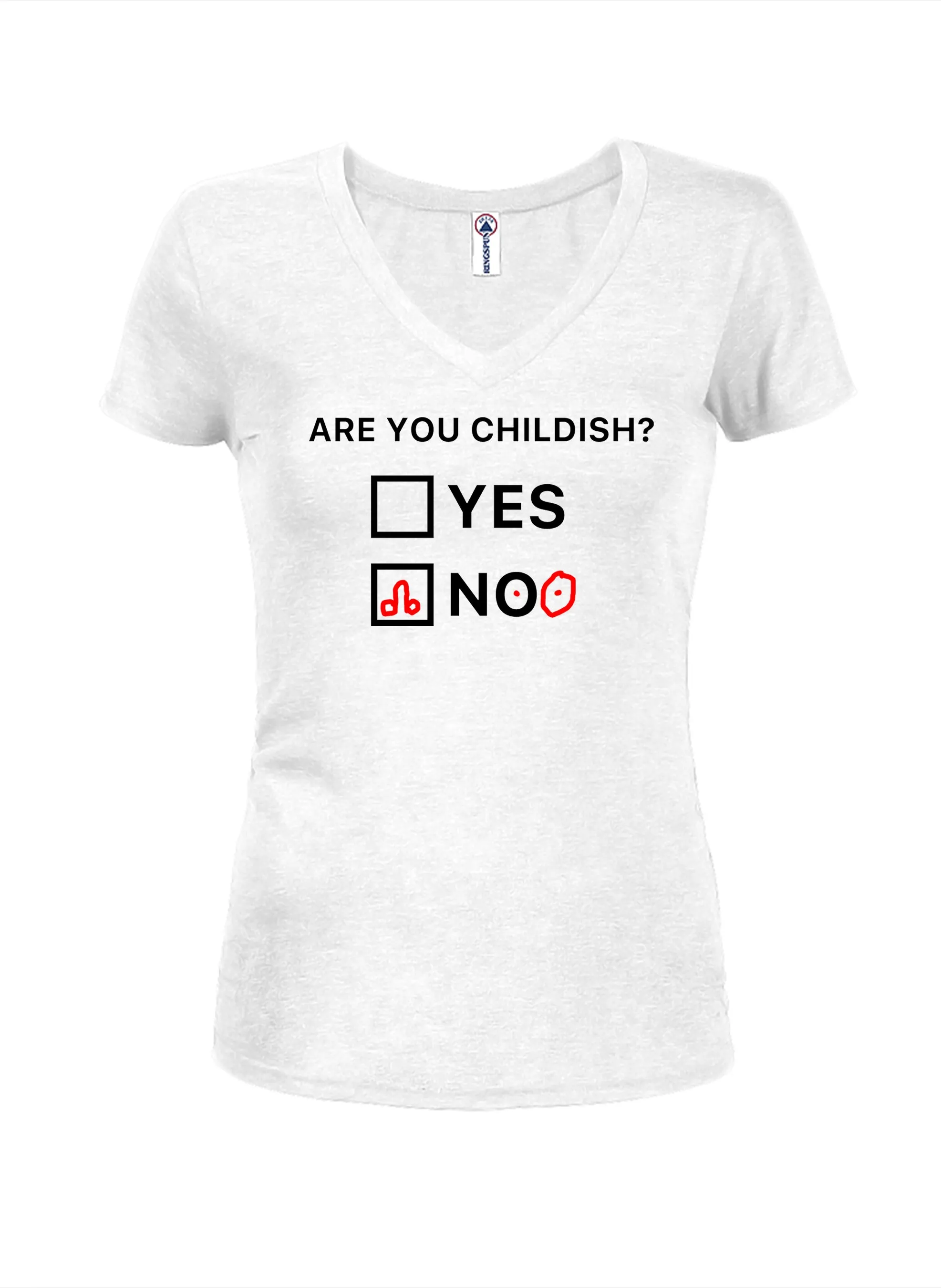 Are You Childish? Yes No Juniors V Neck T-Shirt