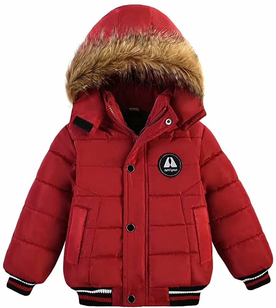 Baby Boys Girls Winter Thick Hooded down Jacket Warm Snow Jacket Winter Outdoor Coat 1-6 Years