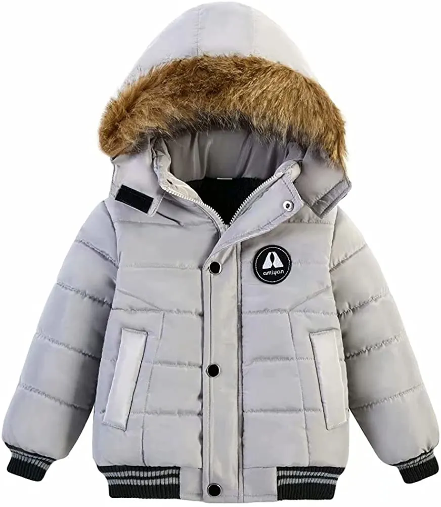 Baby Boys Girls Winter Thick Hooded down Jacket Warm Snow Jacket Winter Outdoor Coat 1-6 Years