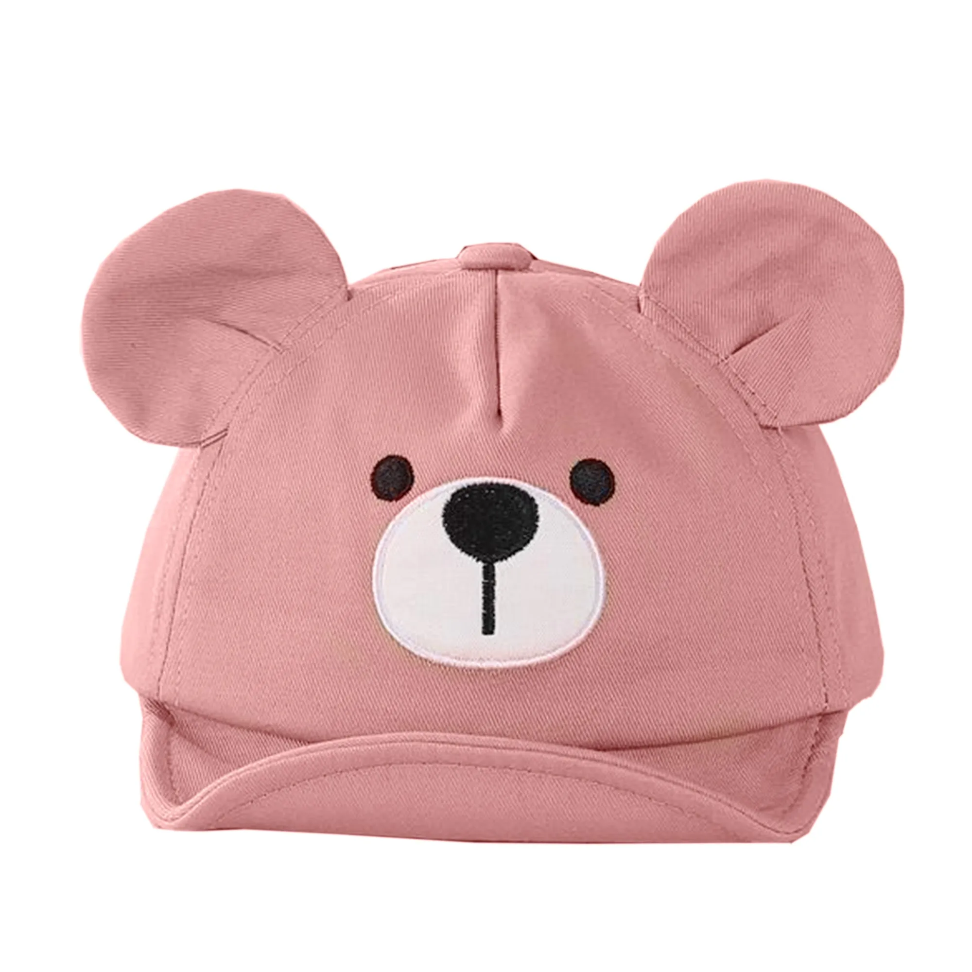 Babymoon Cotton Baby Kids Boys Girls Summer Cap Bear Design | 0-4 Years | Pink