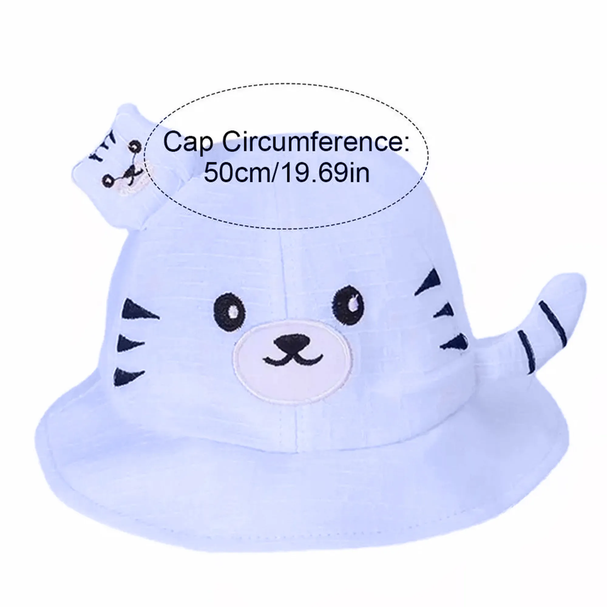 Babymoon Cotton Baby Kids Boys Girls Summer Cap With Head String Cat Design | 2-6 Years | Blue