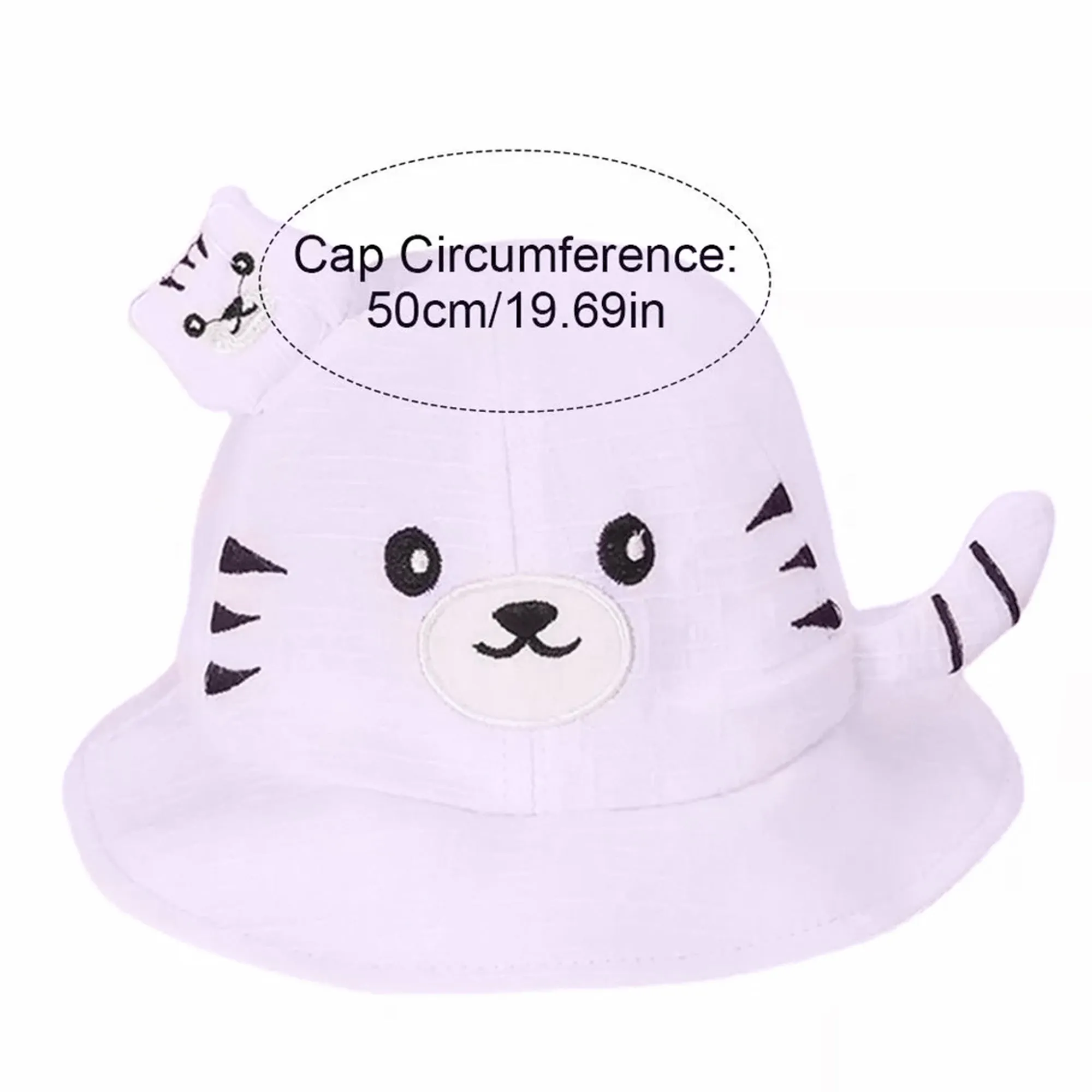 Babymoon Cotton Baby Kids Boys Girls Summer Cap With Head String Cat Design | 2-6 Years | Pink