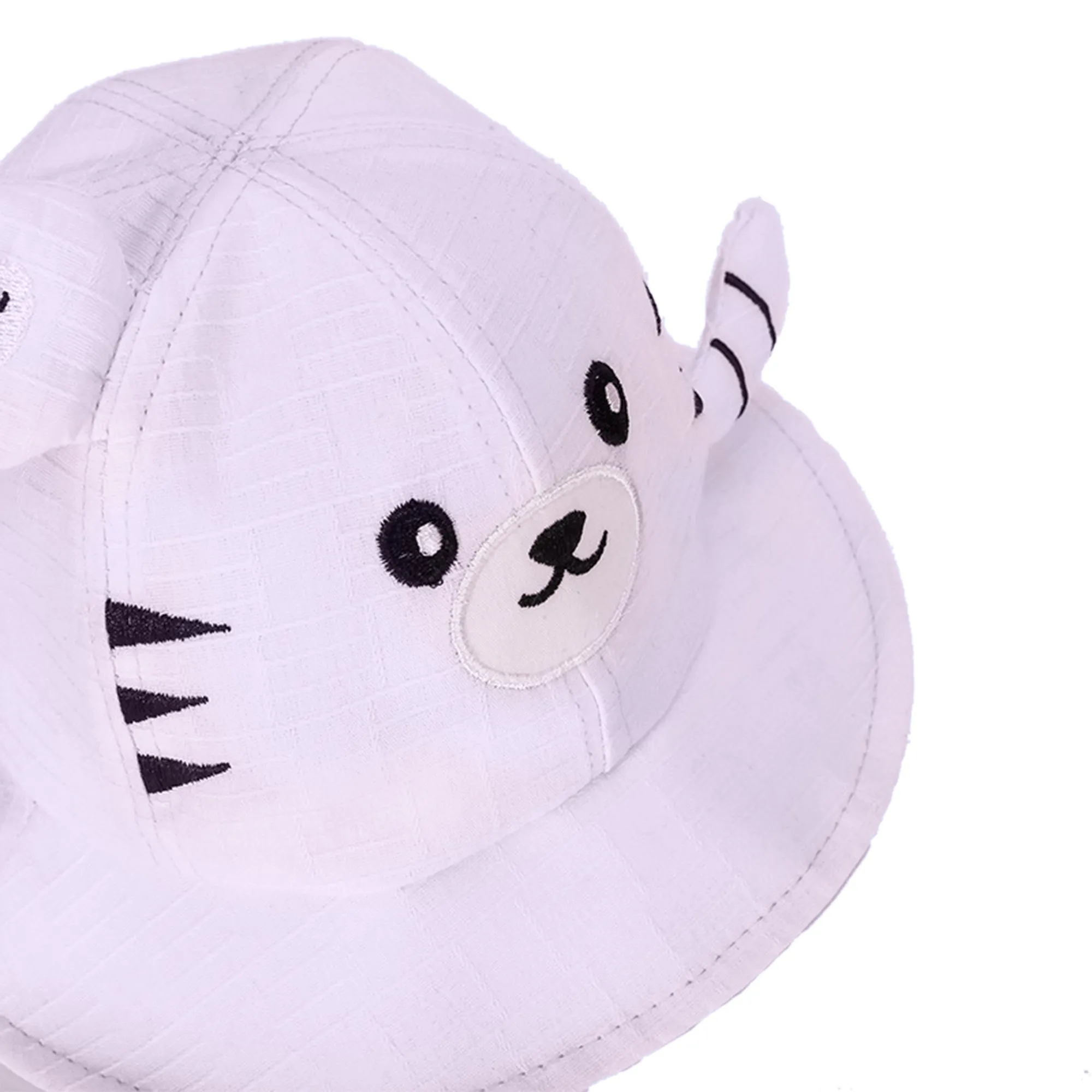 Babymoon Cotton Baby Kids Boys Girls Summer Cap With Head String Cat Design | 2-6 Years | Pink