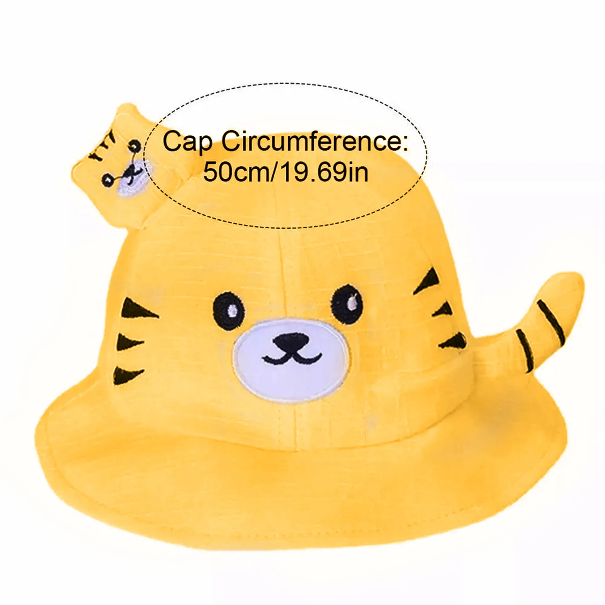 Babymoon Cotton Baby Kids Boys Girls Summer Cap With Head String Cat Design | 2-6 Years | Yellow