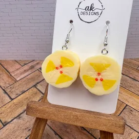 Banana Slice Food Themed Earrings