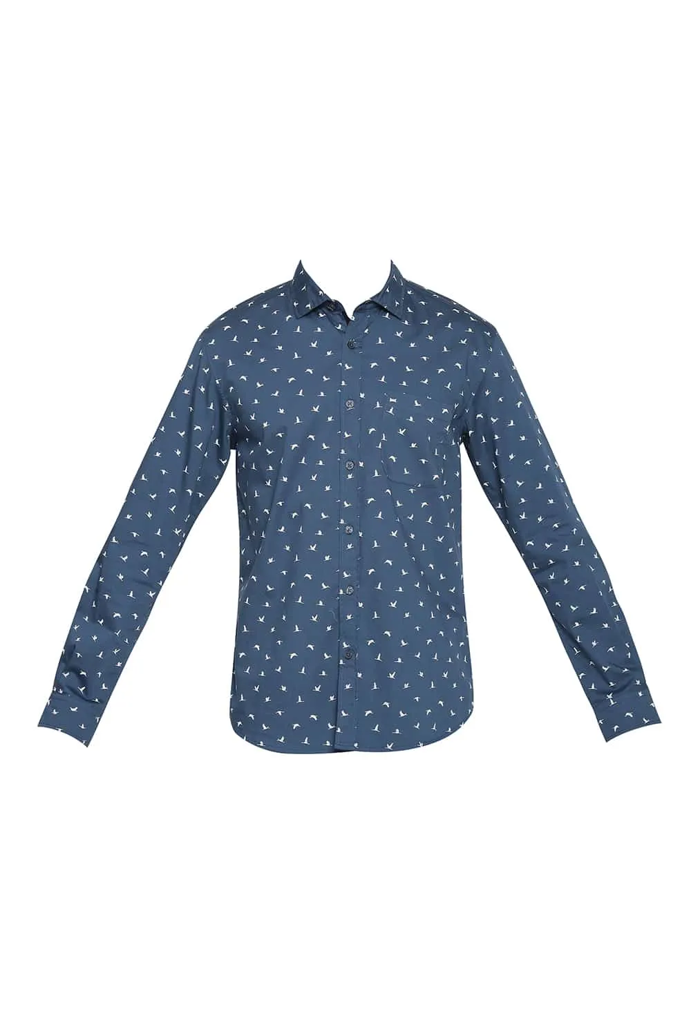 Basics Slim Fit Printed Stretch Shirt