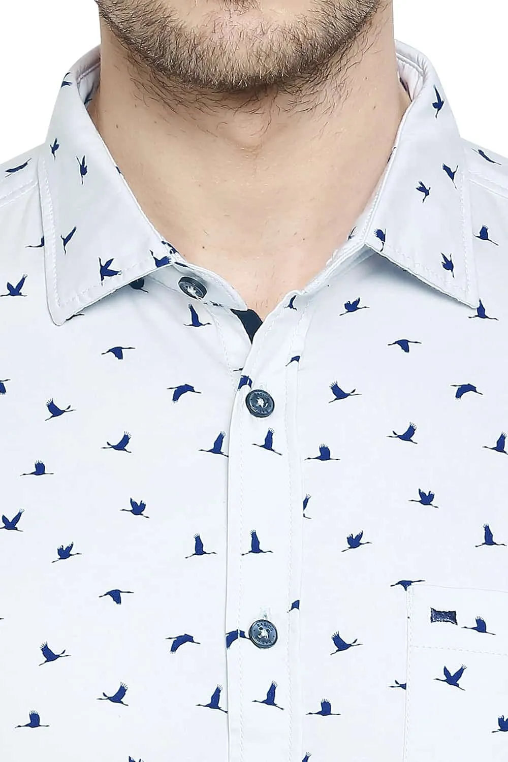 Basics Slim Fit Printed Stretch Shirt