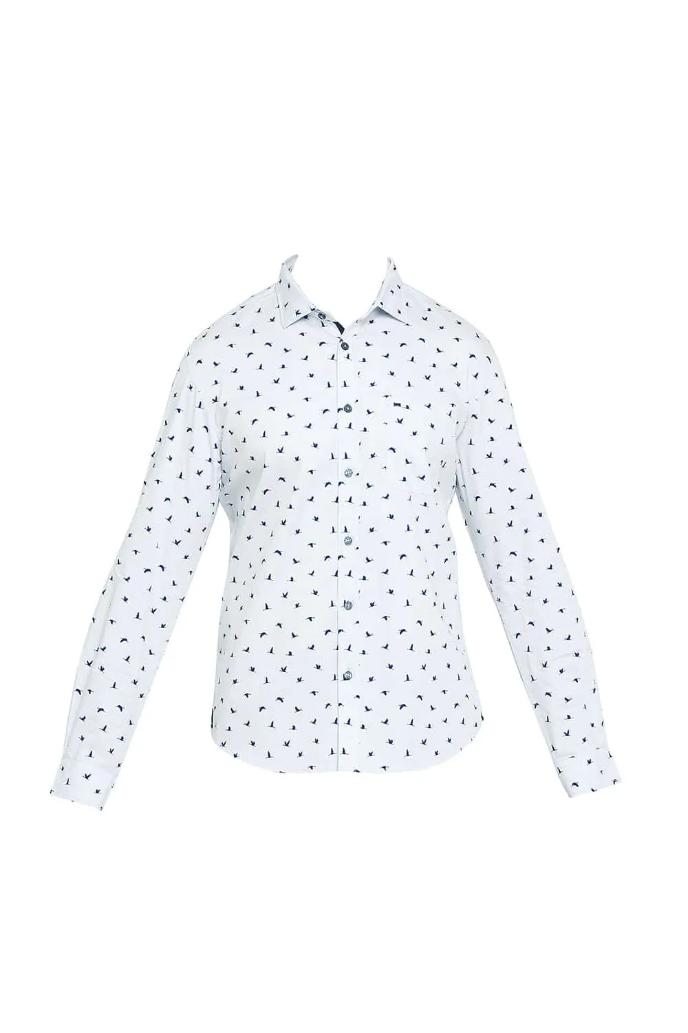 Basics Slim Fit Printed Stretch Shirt