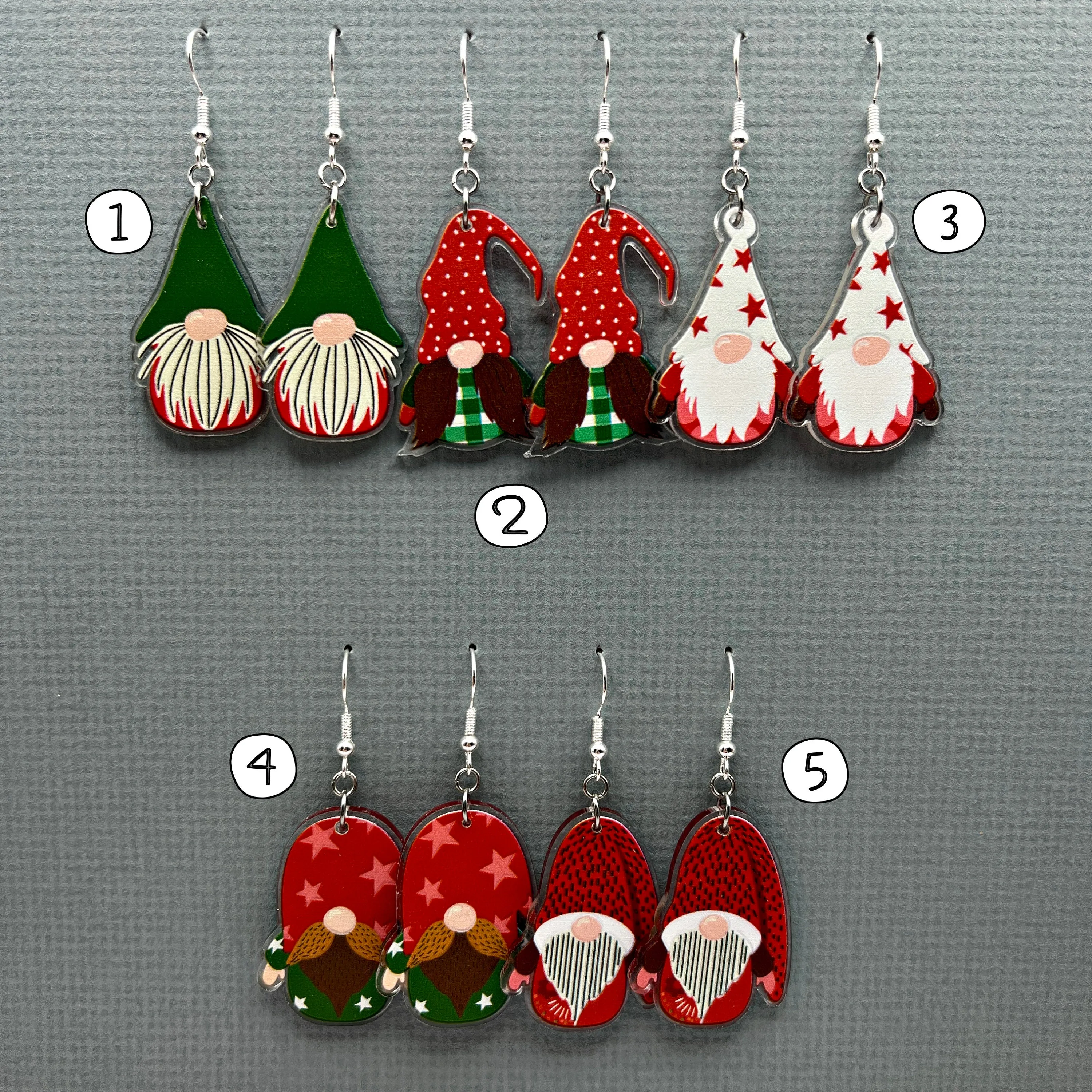 Bearded Gnome Christmas Earrings