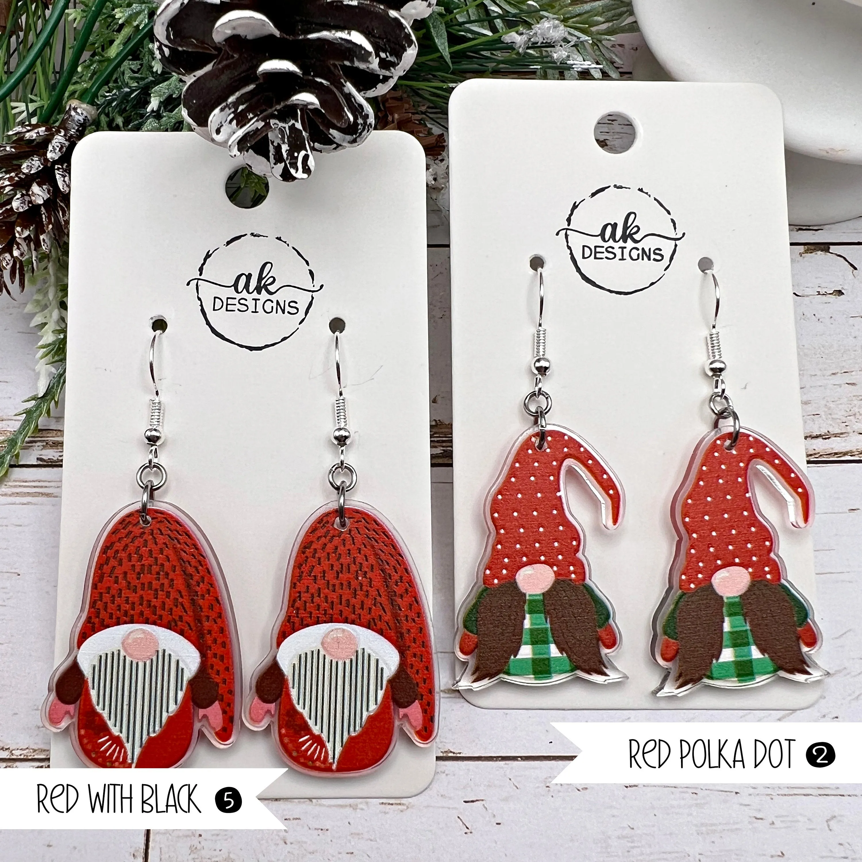 Bearded Gnome Christmas Earrings