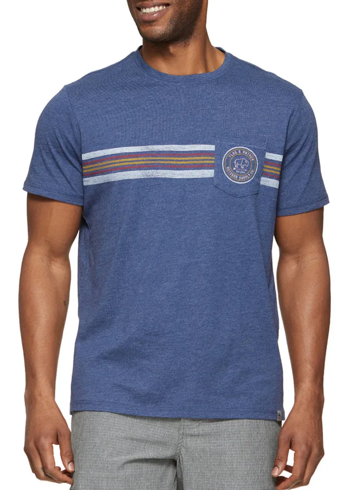 Bison Arrow Striped Tee in Navy Heather by Flag and Anthem