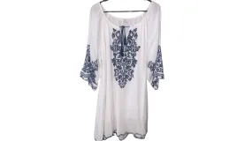 Bohemian Embroidered Tunic Dress; L