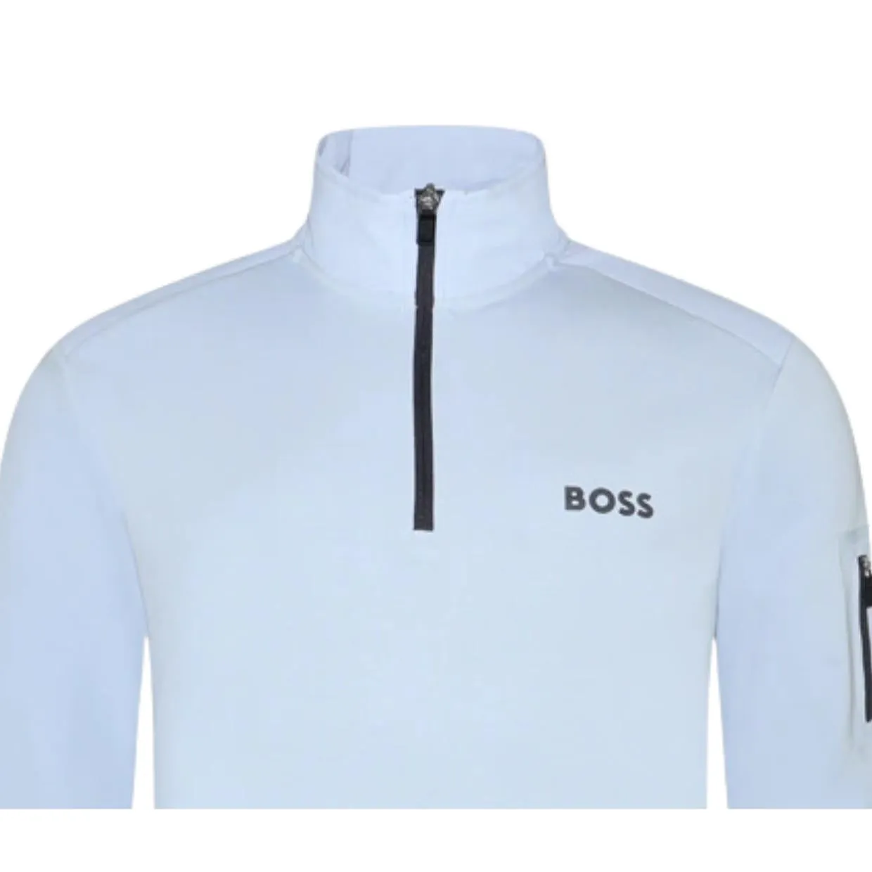 BOSS 3D Molded Logo Half Zip Blue Sweatshirt