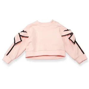 Bow Sleeve Sweatshirt - Pink