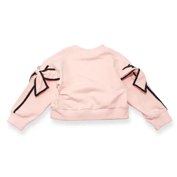 Bow Sleeve Sweatshirt - Pink