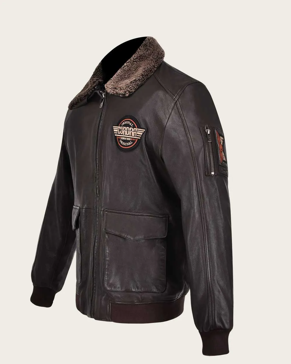 Brown aviator style jacket