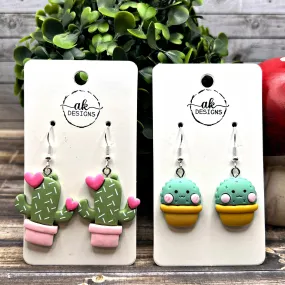 Cactus Succulent Plant Earrings - Clearance