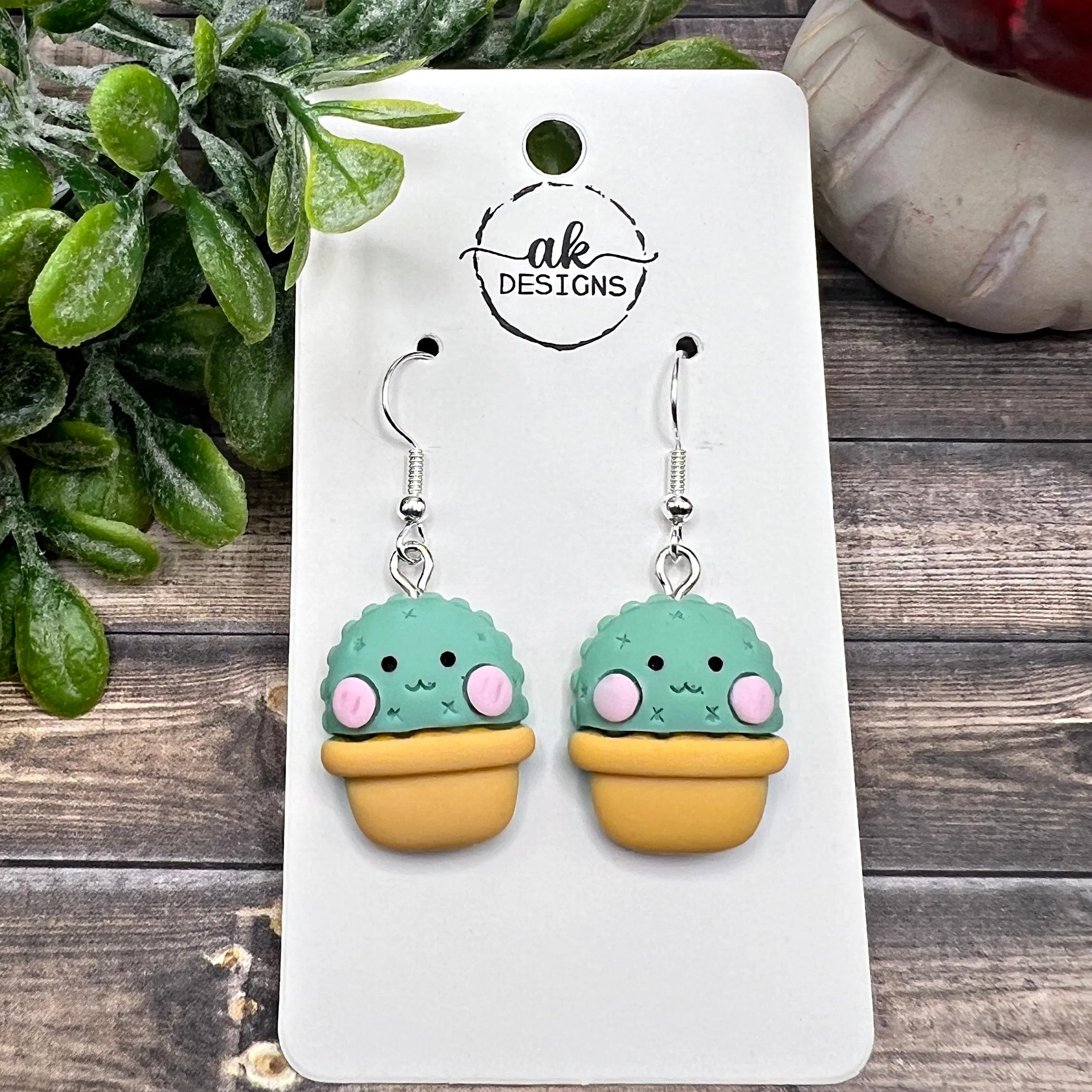 Cactus Succulent Plant Earrings - Clearance