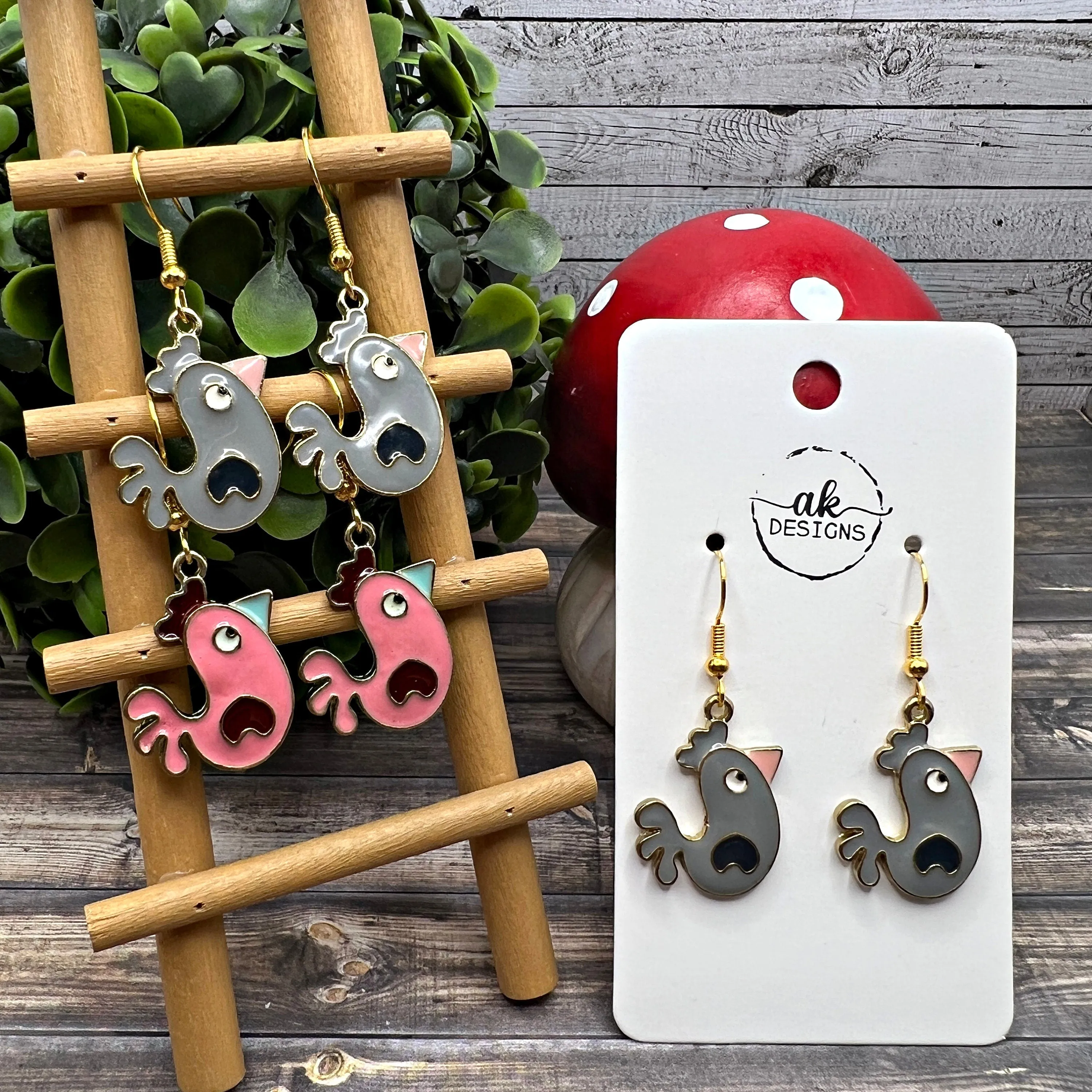 Cartoon Chicken  Earrings - Clearance