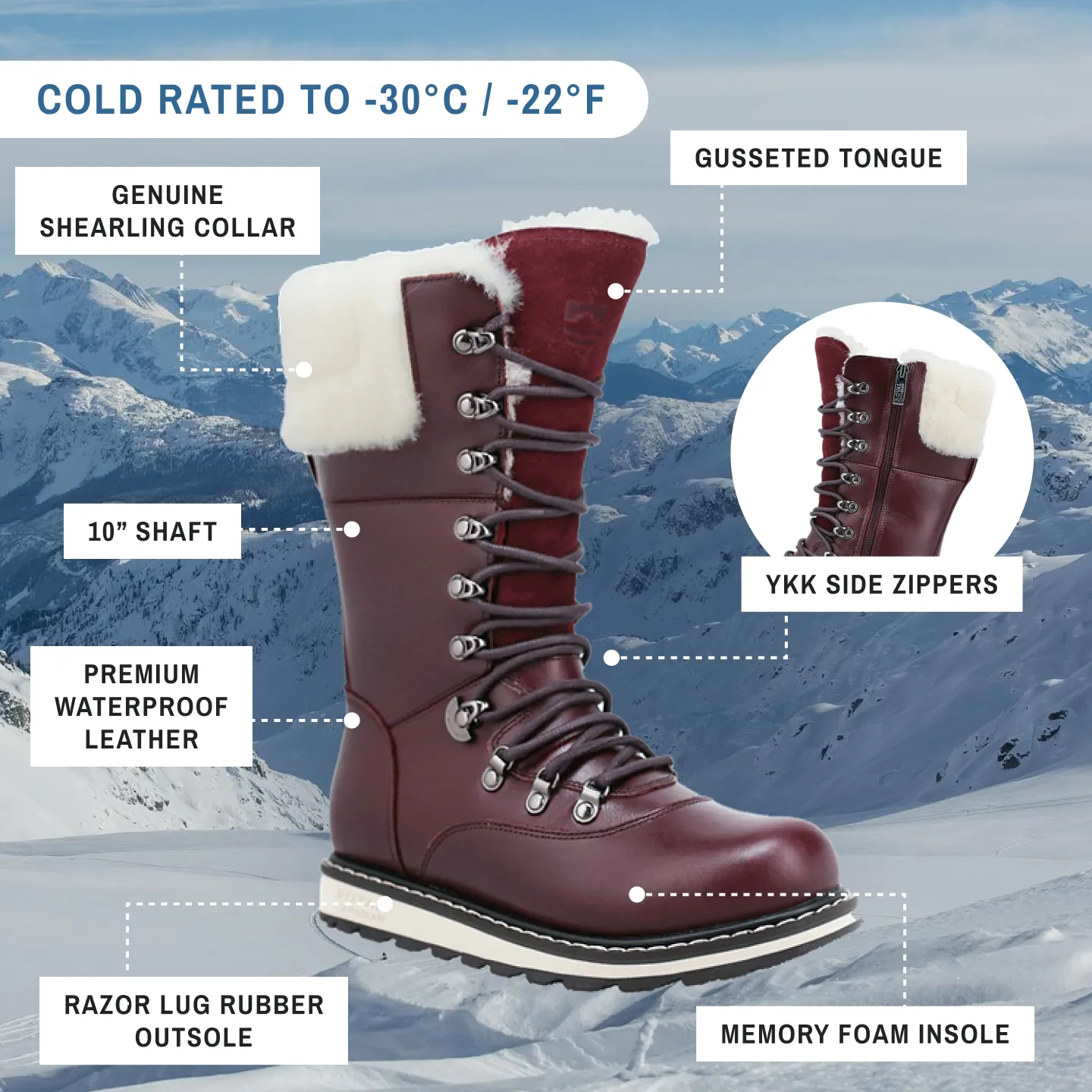 CASTLEGAR | Women's Winter Boot Burgundy