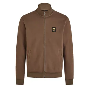 Clay Brown Full-Zip Cotton Fleece Sweatshirt