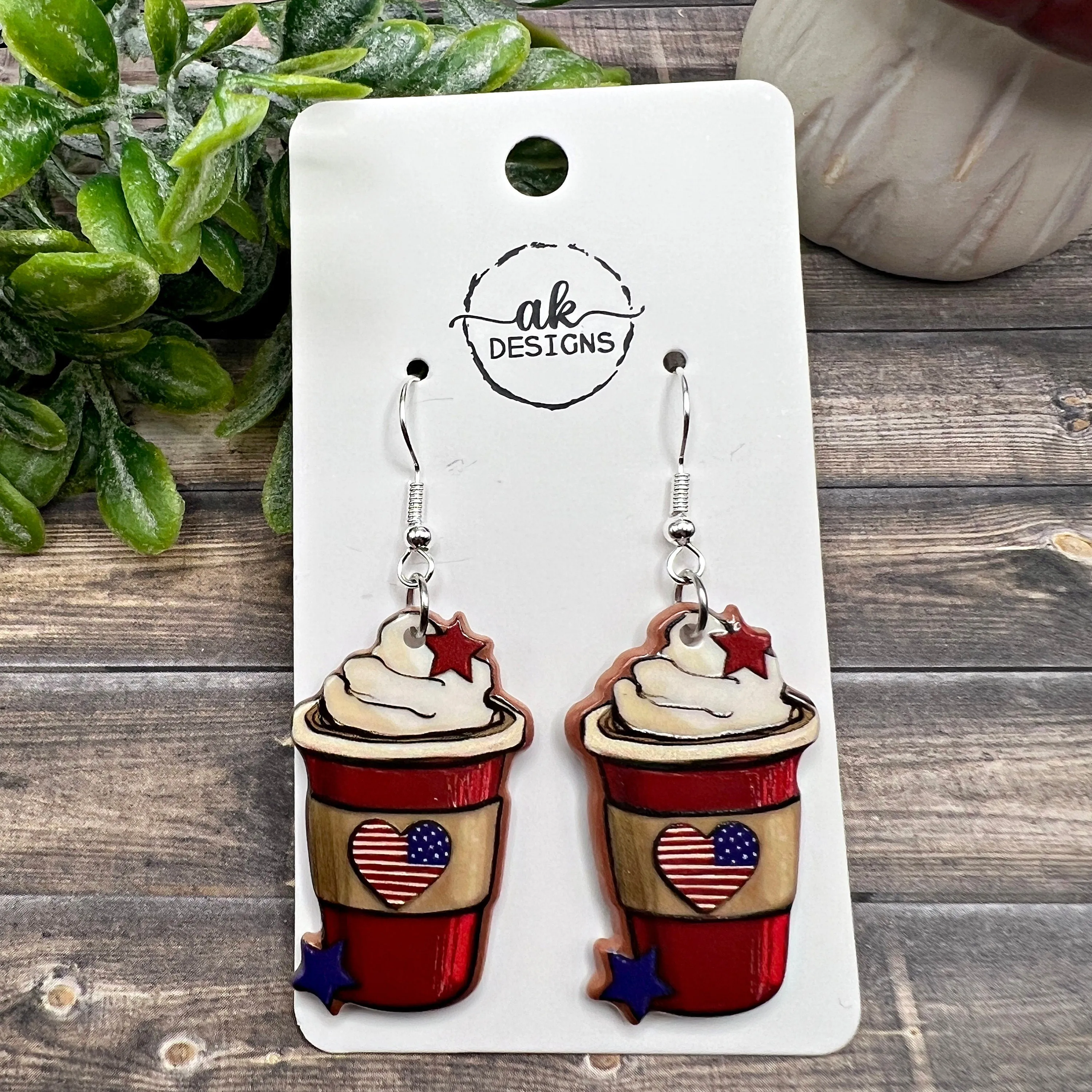 Coffee Latte Cappuccino Drink / Food Earrings