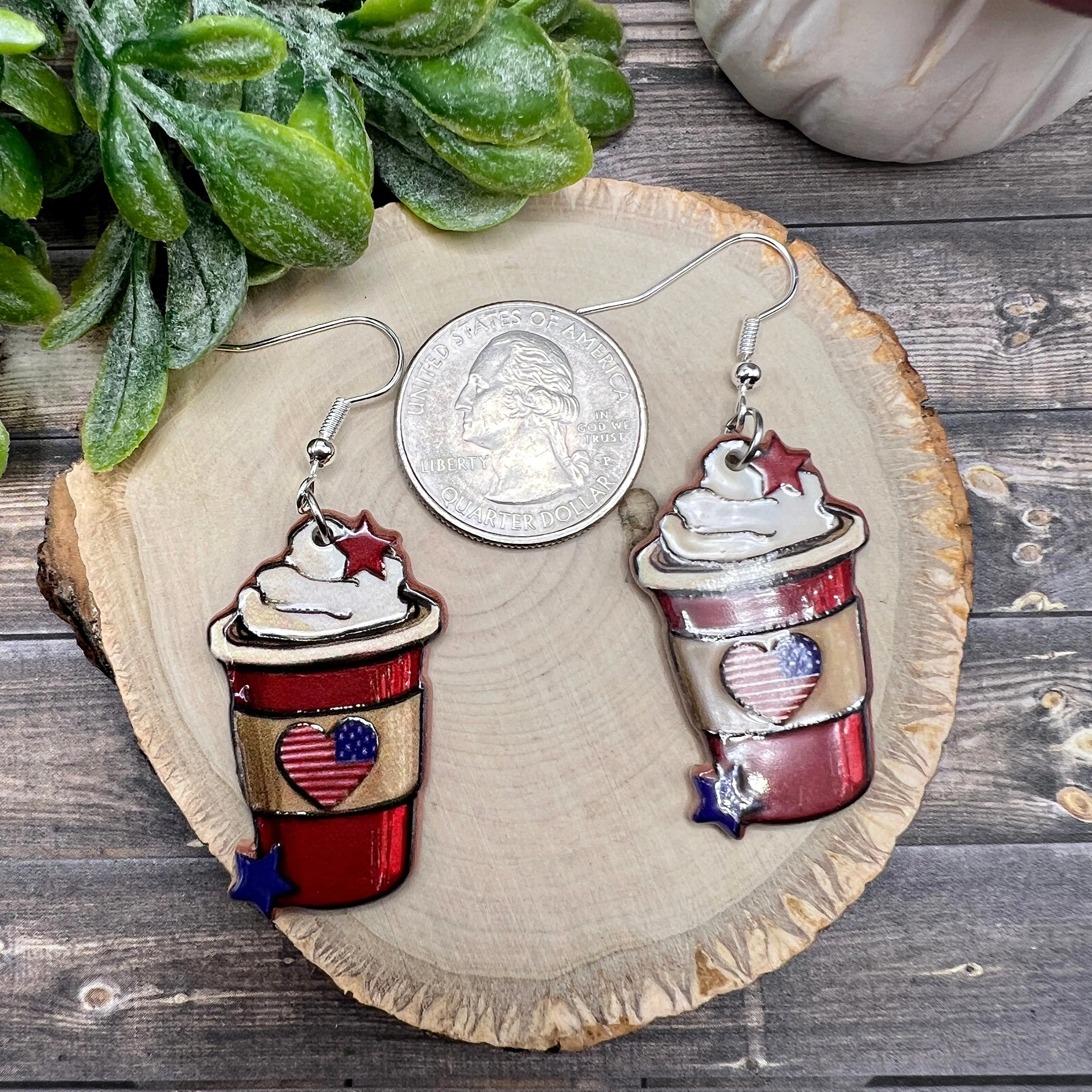 Coffee Latte Cappuccino Drink / Food Earrings