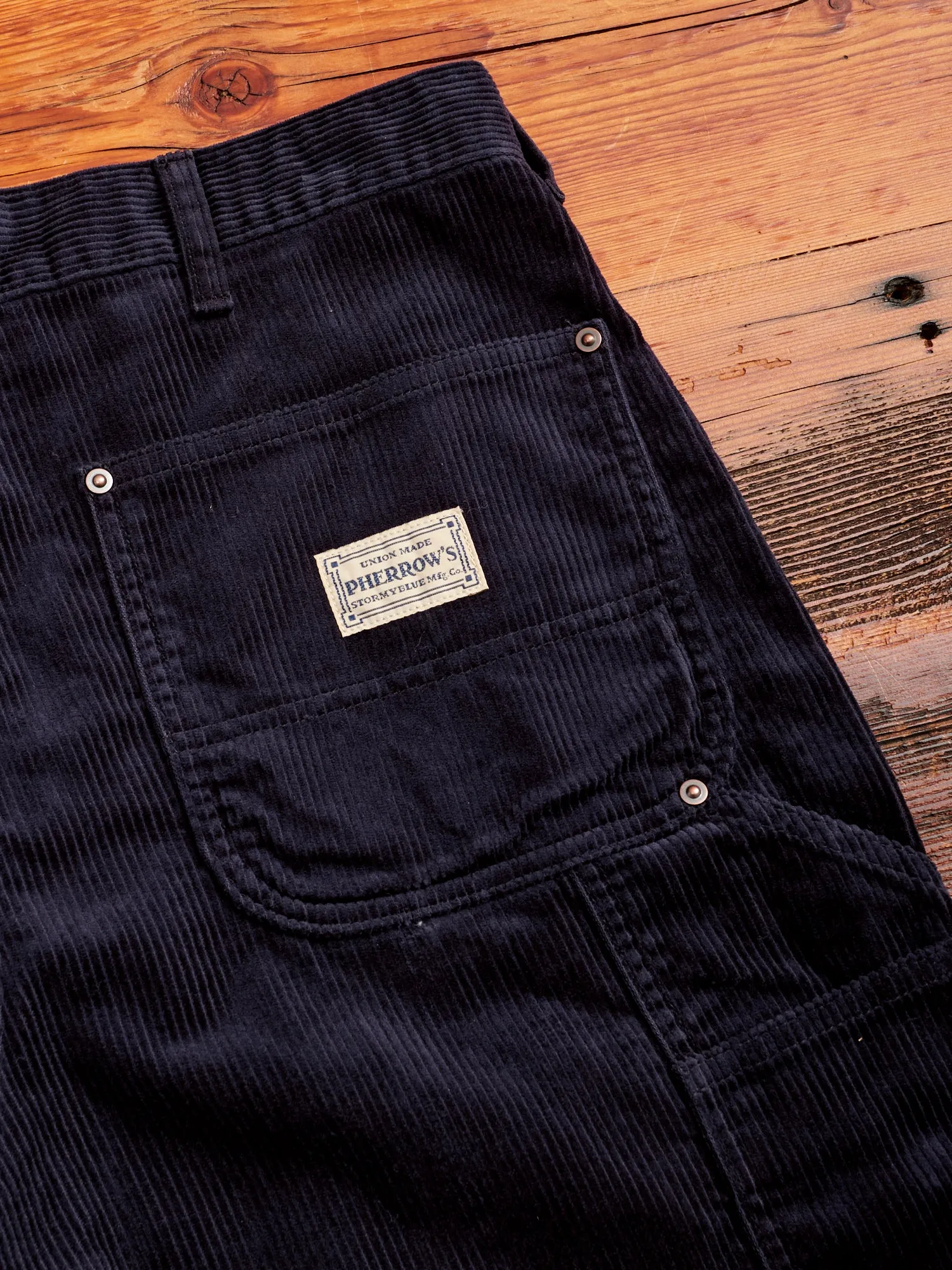 Corduroy Double Knee Work Pants in Dark Navy