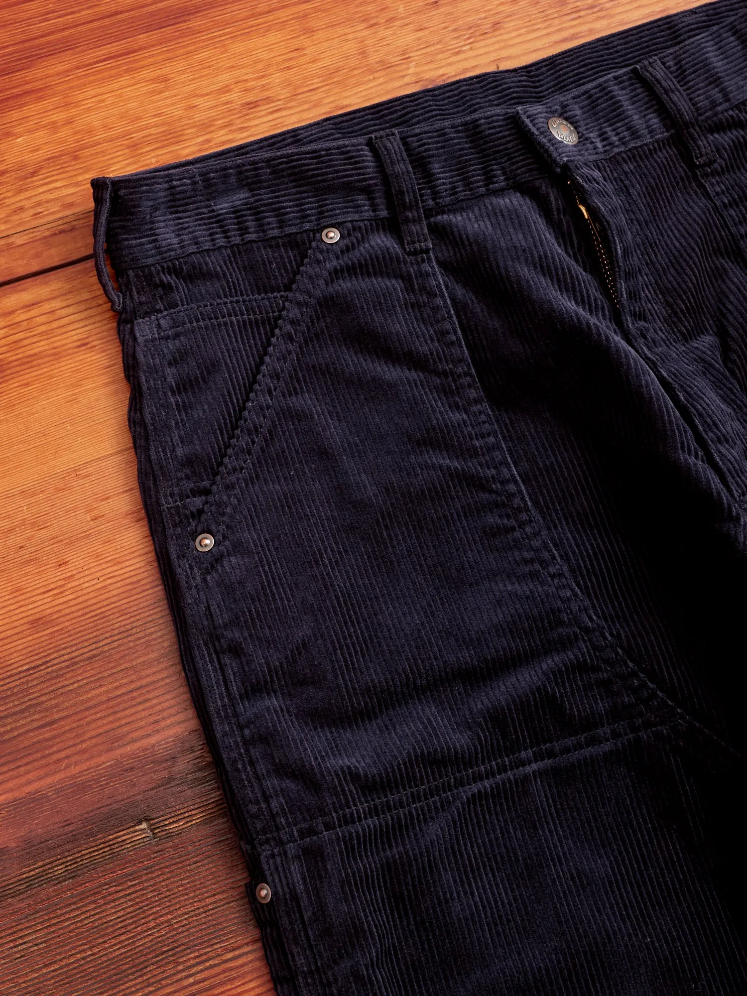 Corduroy Double Knee Work Pants in Dark Navy