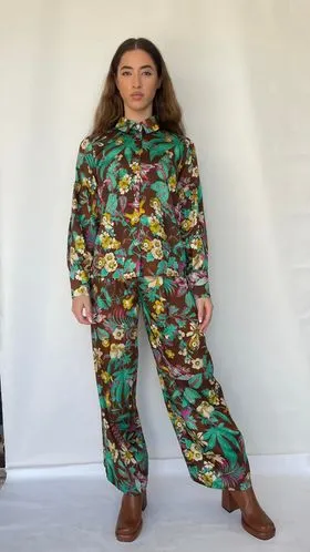 Corduroy floral Trouser