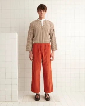 Corduroy Trim Track Pants