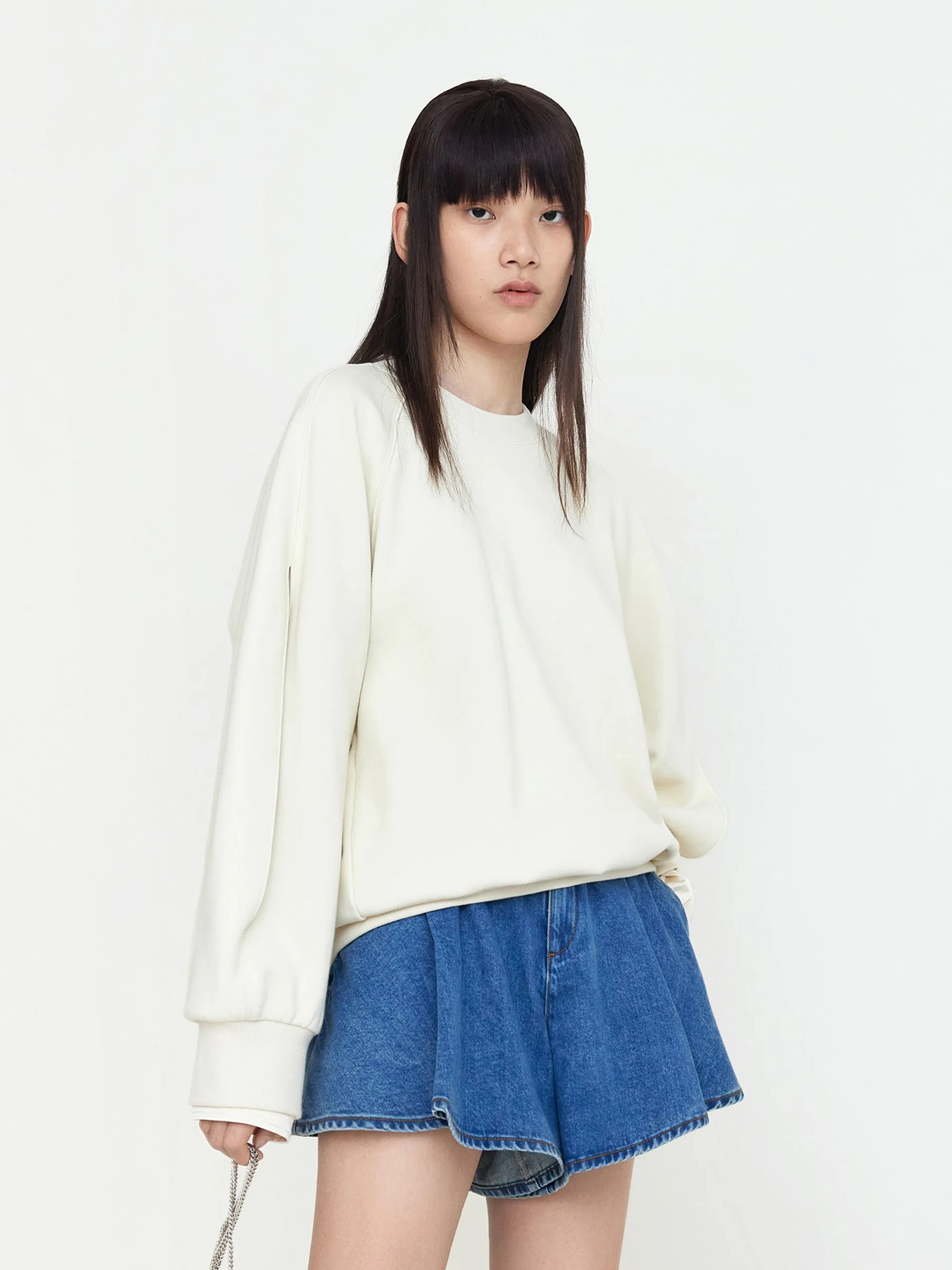 Cotton Cut-out Sweatshirt