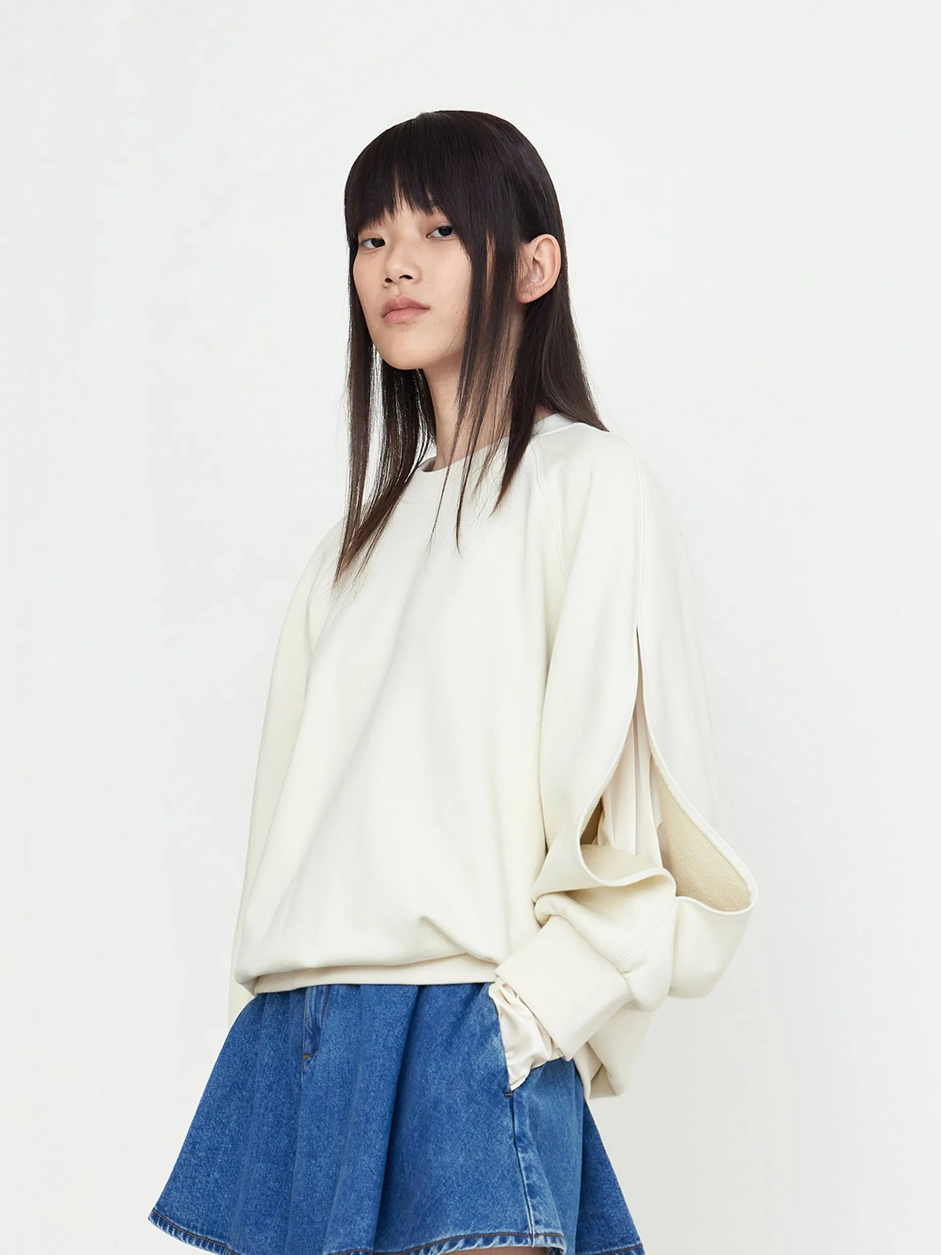 Cotton Cut-out Sweatshirt