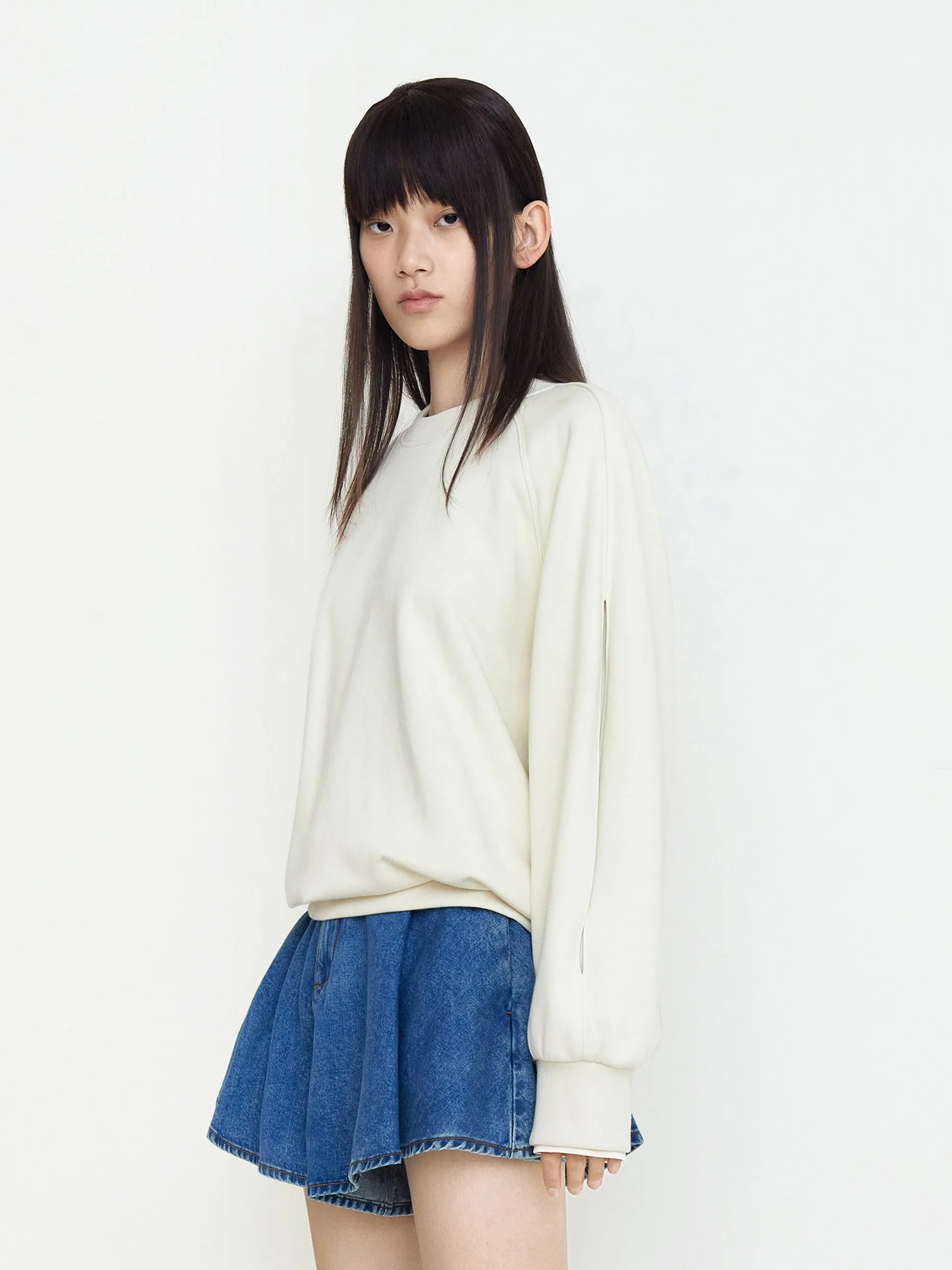 Cotton Cut-out Sweatshirt