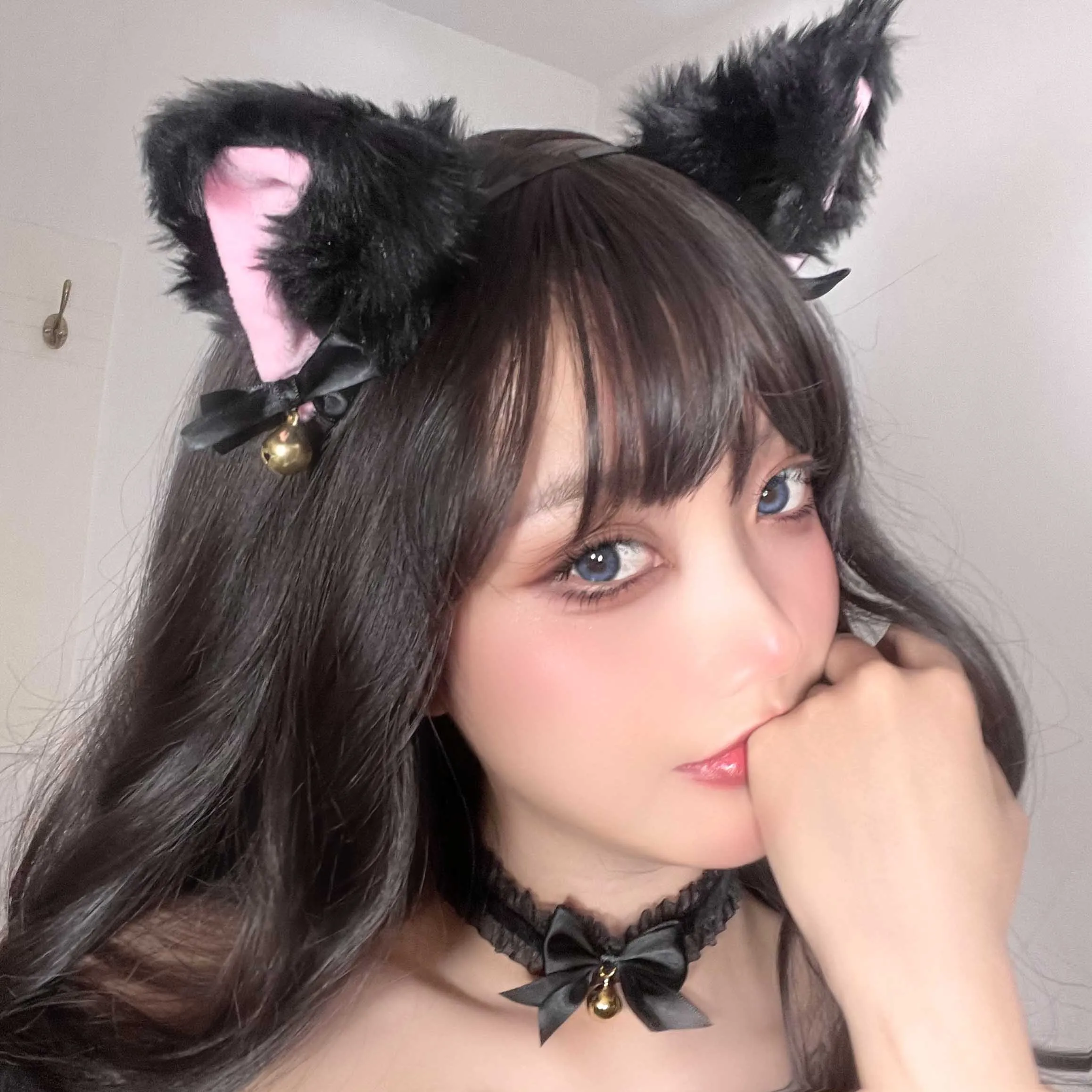 Cute Plush Cat Ear Hairband with Bell - Soft Furry Cosplay Accessories