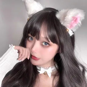 Cute Plush Cat Ear Hairband with Bell - Soft Furry Cosplay Accessories