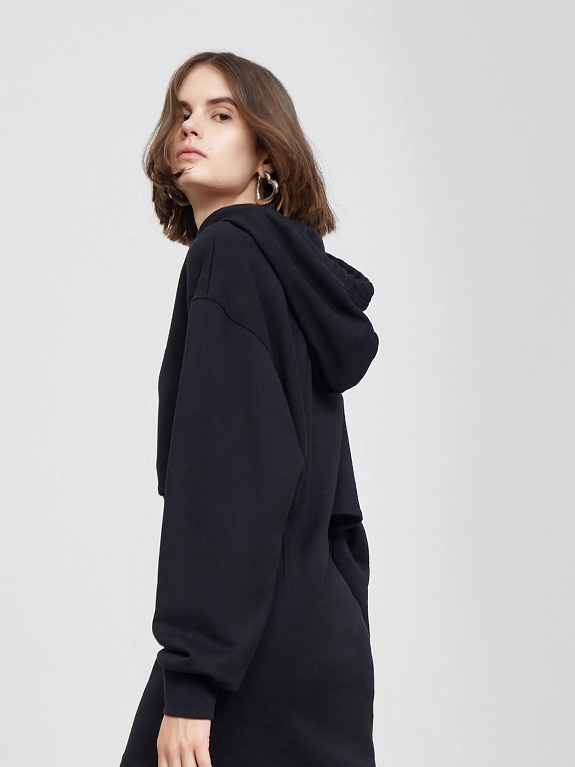 Cutout Hooded Sweatshirt Dress