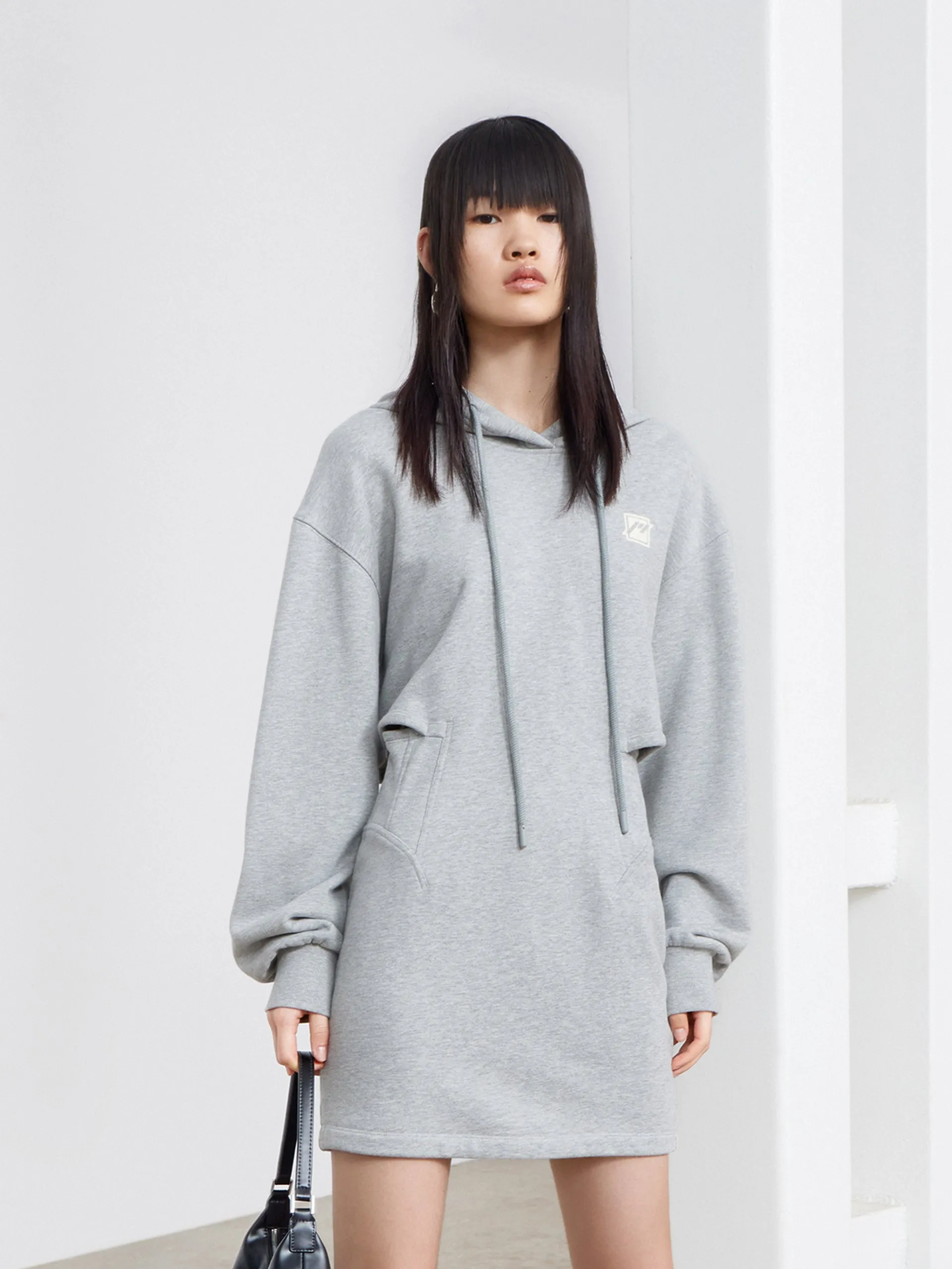 Cutout Hooded Sweatshirt Dress