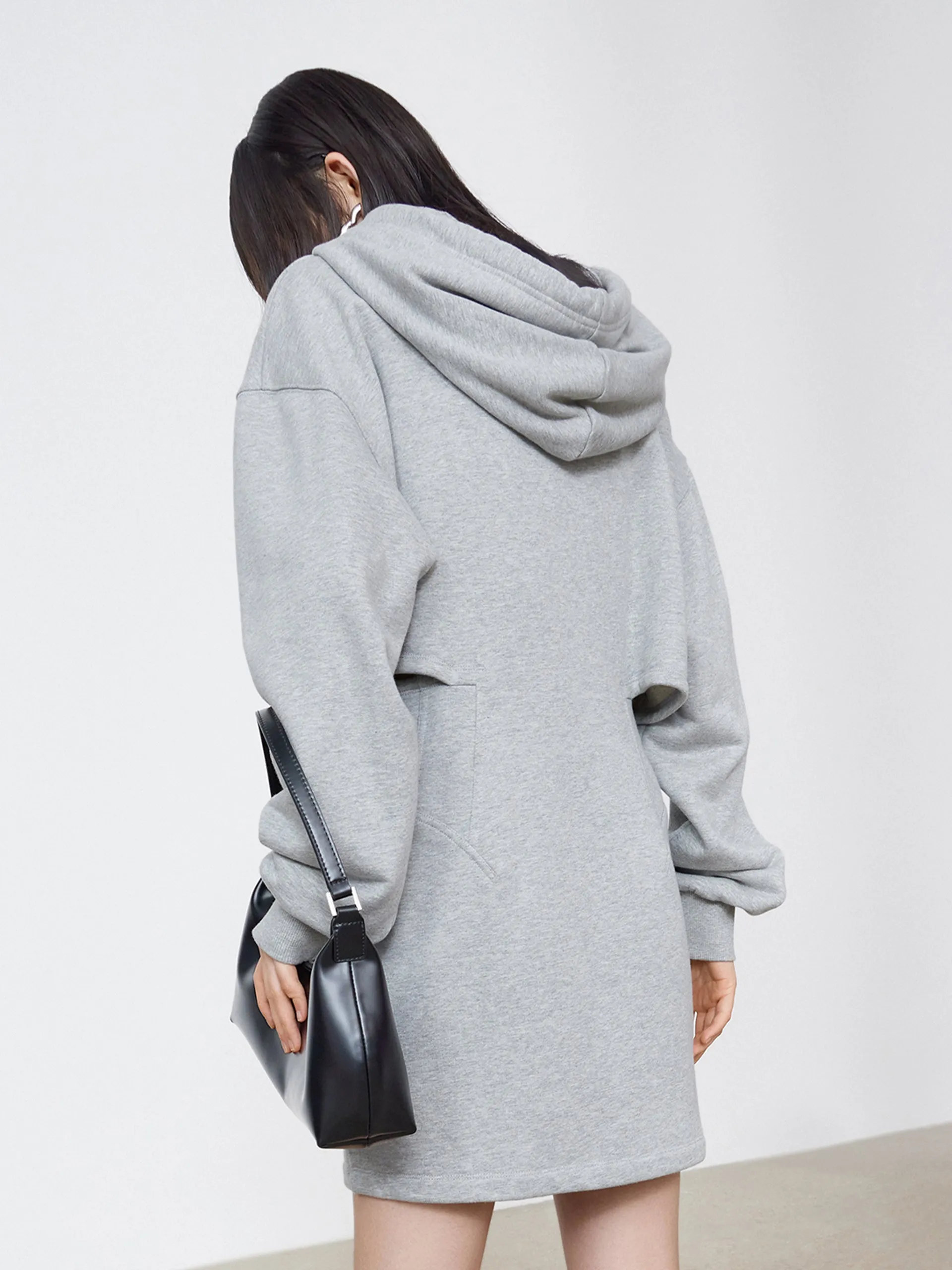 Cutout Hooded Sweatshirt Dress