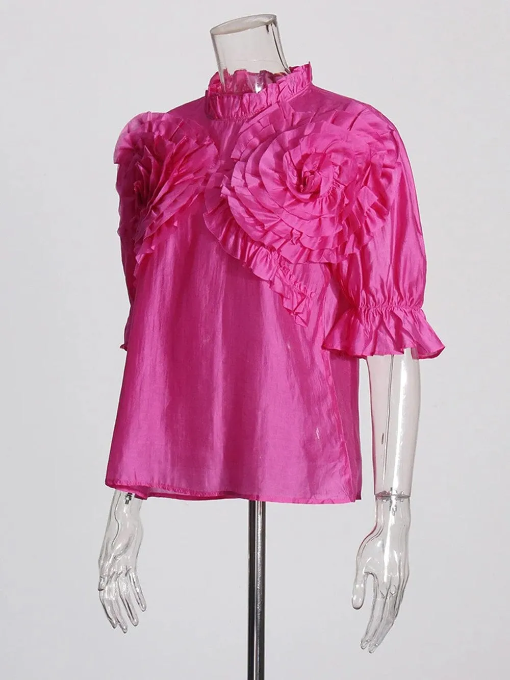 Dalynna Appliques Casual Ruffled Shirt