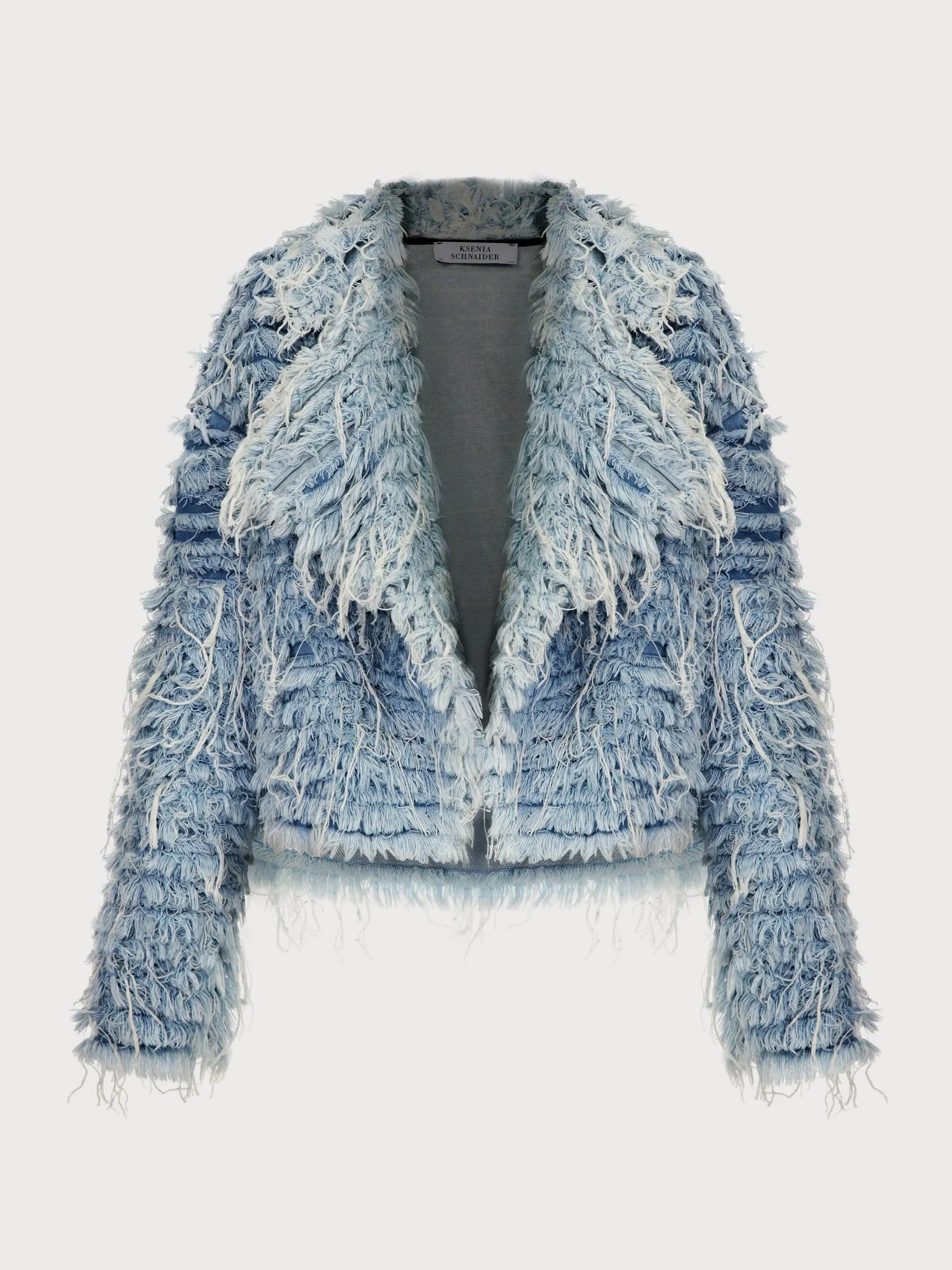 Dark Blue Denim Fur Jacket